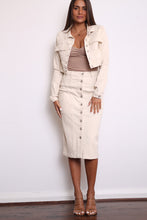 Load image into Gallery viewer, THE AVE DENIM SKIRT- SAND/BEIGE