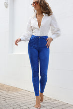 Load image into Gallery viewer, Monco Suede Skinny Jeans - Cobolt
