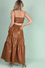 Load image into Gallery viewer, PU MAXI SKIRT-Brown