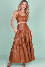 Load image into Gallery viewer, PU MAXI SKIRT-Brown