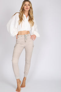 HAYLEY JOGGER JEANS - sand