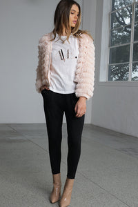 Maxine Faux Fur Jacket - Ballet Pink