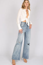 Load image into Gallery viewer, Wide Leg Booty Shaper denim jeans - RIPS
