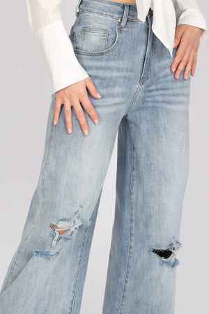 Wide Leg Booty Shaper denim jeans - RIPS