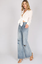 Load image into Gallery viewer, Wide Leg Booty Shaper denim jeans - RIPS
